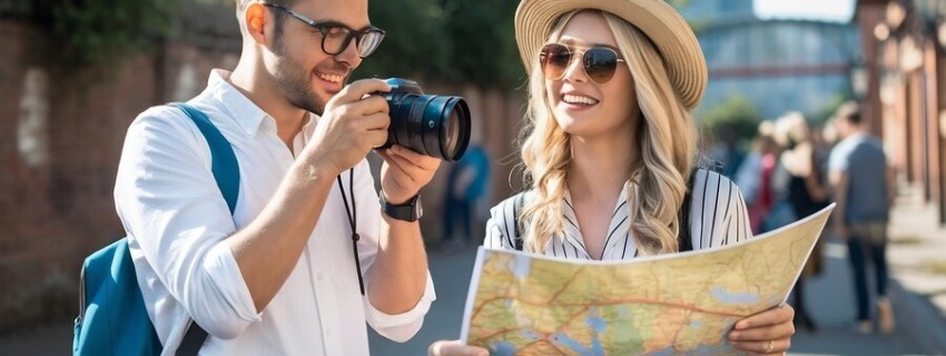 First-time international travelers preparing passports and researching destinations