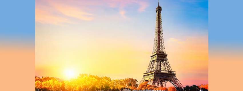 Iconic landmarks in Europe including the Eiffel Tower