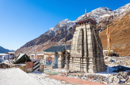 A stunning view of the Kedarnath Temple